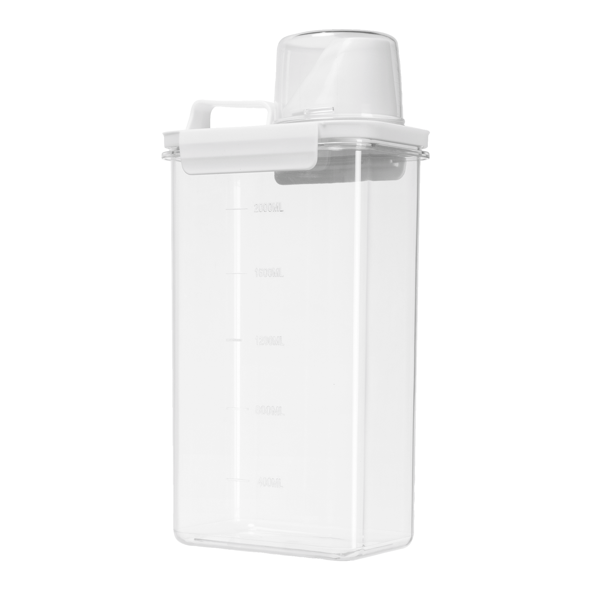 Organisateur Lessive Pop-Up 2,9L Hermétique - Récipient Dosettes Avec Tasse Mesure, Rangement Bombes Bain Et Parfums