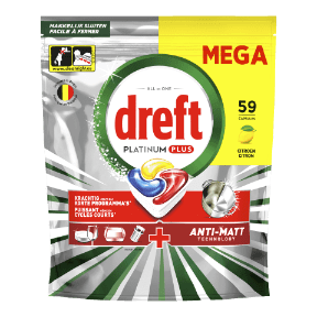 DREFT® Tablettes pour lave-vaisselle citron, 59 pcs