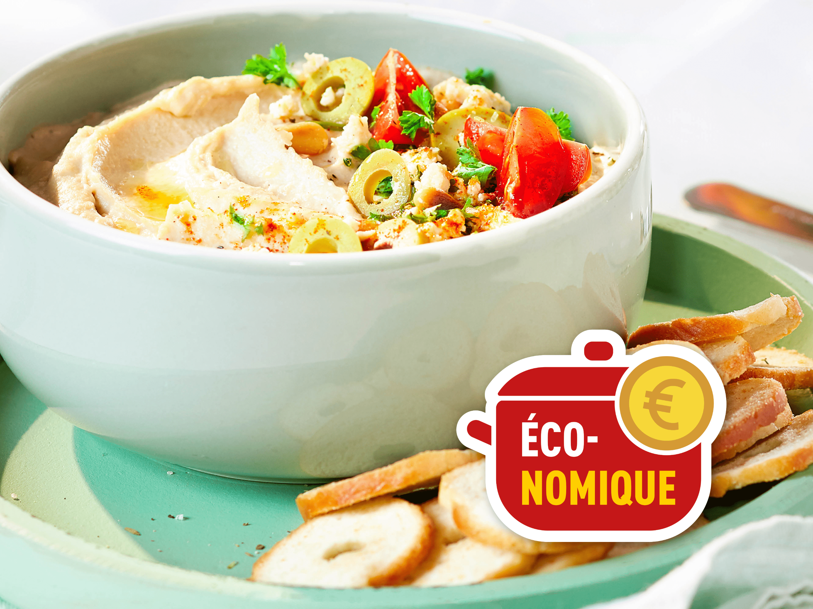 Toasts et leur houmous