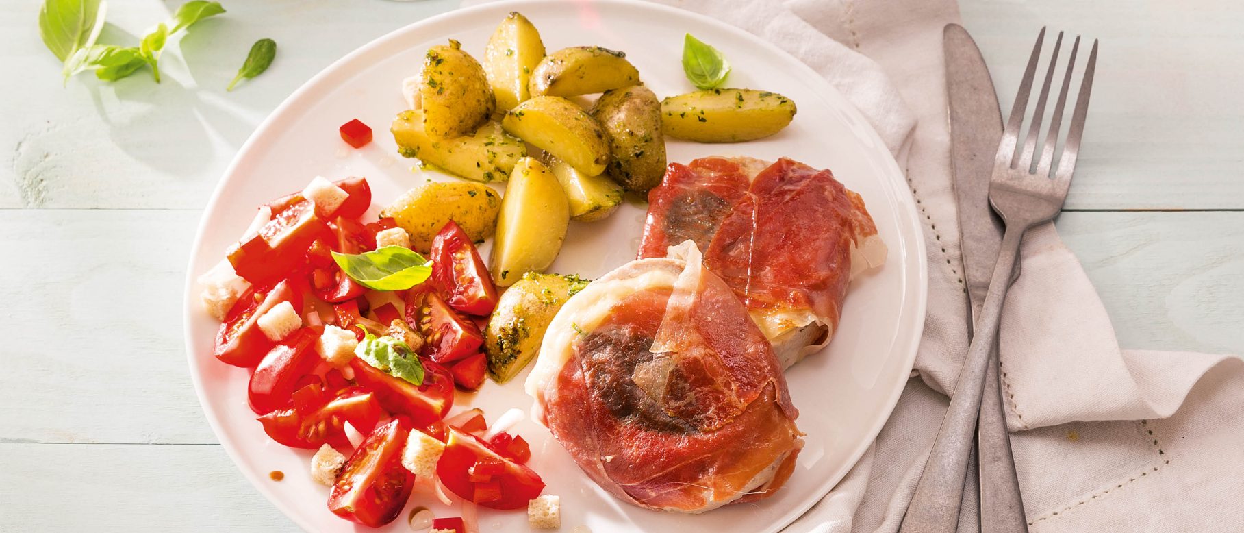 Saltimbocca von Hähnchen mit Pesto